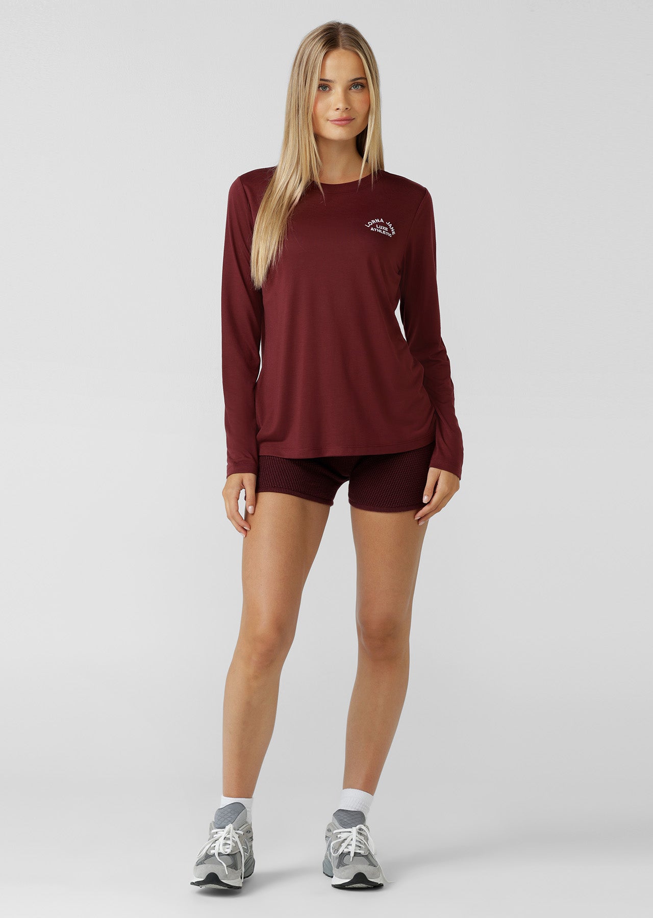Lorna Jane Lotus Long Sleeve Top - Dark Ruby