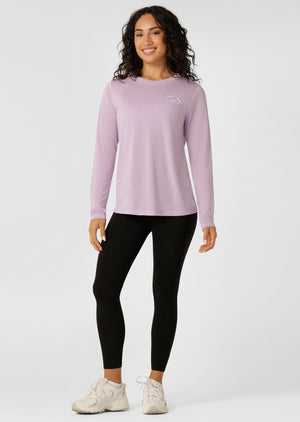 Lorna Jane Lotus Long Sleeve Top - Dusty Lilac