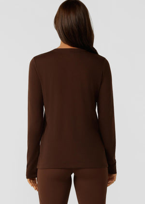 Lorna Jane Lotus Long Sleeve Top - Espresso