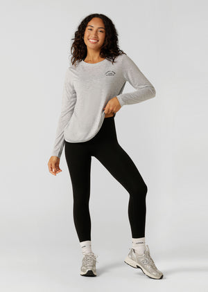 Lorna Jane Lotus Long Sleeve Top - Grey Marl