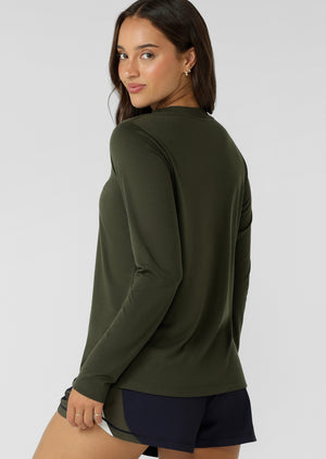 Lorna Jane Lotus Long Sleeve Top - Luxury Green