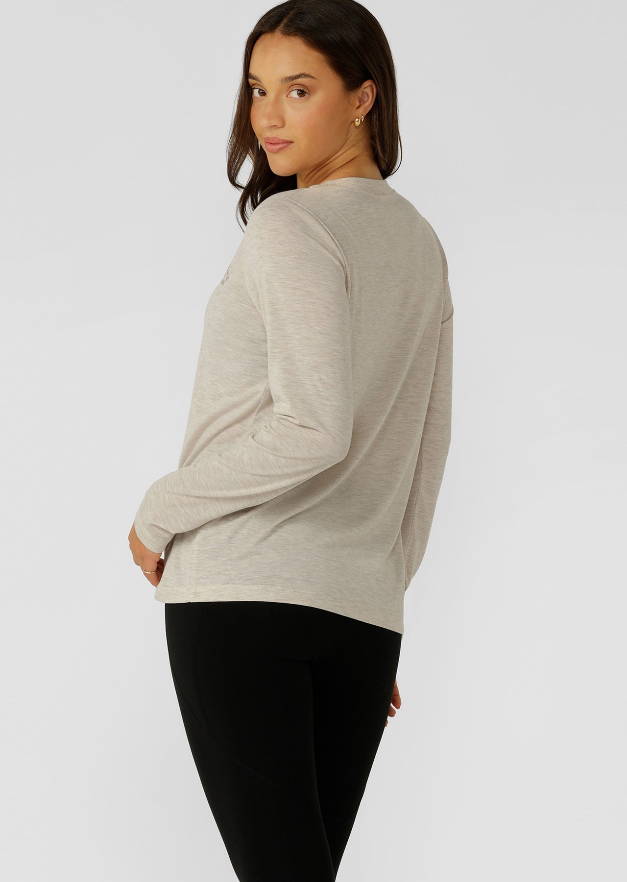 Lorna Jane Lotus Long Sleeve Top - Oat Marl