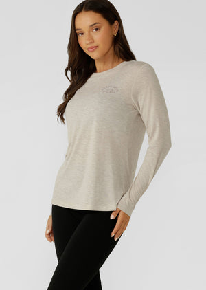 Lorna Jane Lotus Long Sleeve Top - Oat Marl