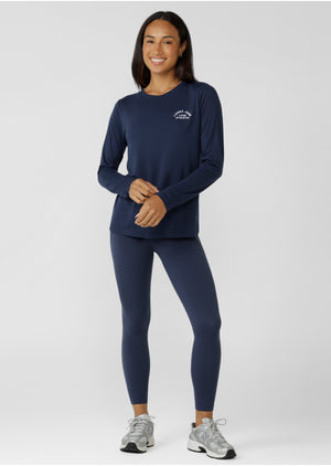 Lorna Jane Lotus Long Sleeve Top - Platinum Navy