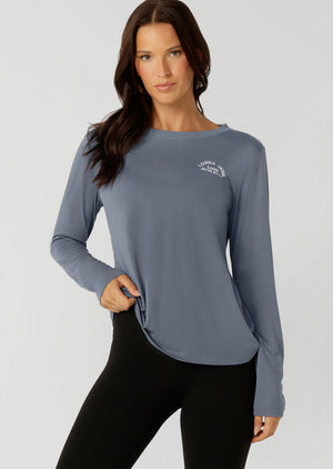 Lorna Jane Lotus Long Sleeve Top - Powder Grey