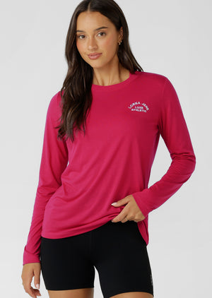 Lorna Jane Lotus Long Sleeve Top - Raspberry