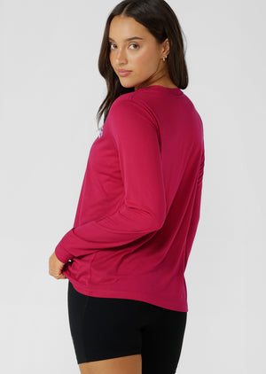 Lorna Jane Lotus Long Sleeve Top - Raspberry
