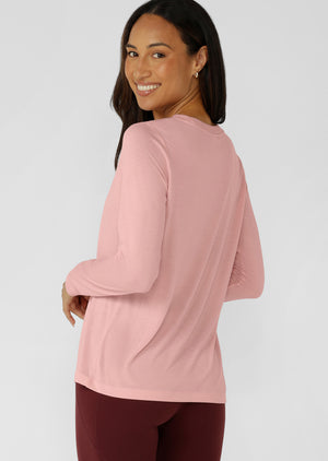 Lorna Jane Lotus Long Sleeve Top - Wisteria Pink