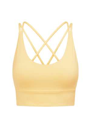 Lorna Jane Lotus Longline Sports Bra - Lemon Cream