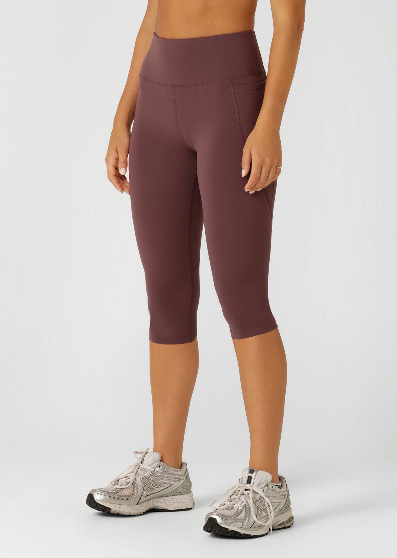 Lorna Jane Amy Phone Pocket 3/4 Tech Leggings - Amethyst Shadow