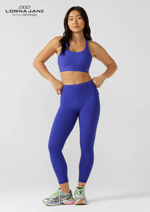 Lorna Jane Amy Phone Pocket Tech Ankle Biter Leggings - Magnetic Blue