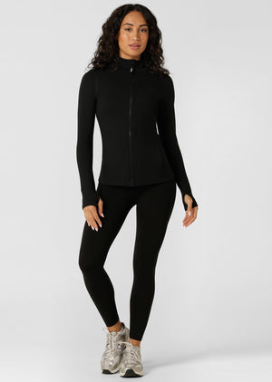 Lorna Jane Amy Thermal Active Zip Through Jacket - Black
