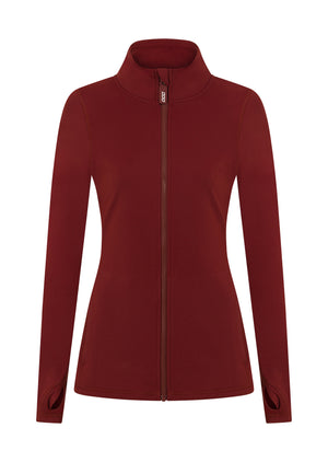 Lorna Jane Amy Thermal Active Zip Through Jacket - Dark Ruby