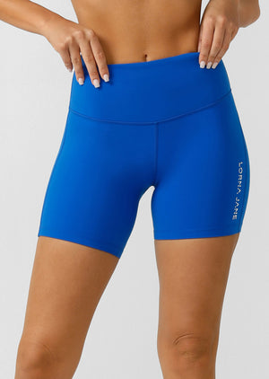 Lorna Jane Lotus No Chafe 16cm Bike Shorts - Cobalt Blue