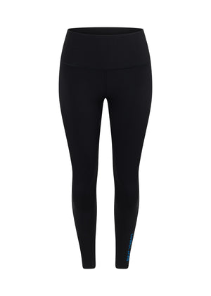 Lorna Jane Lotus No Chafe Ankle Biter Leggings - Black/Cornflower