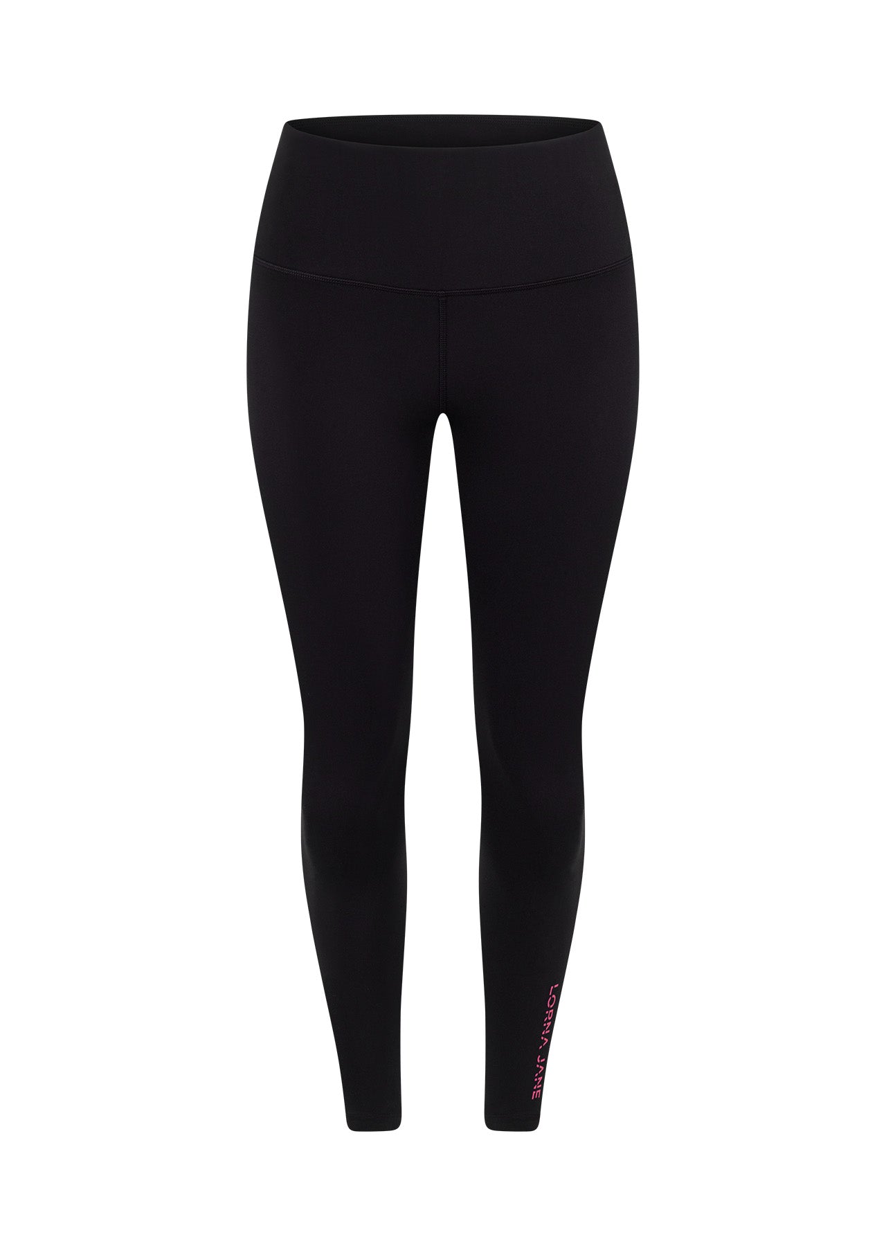 Lorna Jane Lotus No Chafe Ankle Biter Leggings - Black/Neon Raspberry