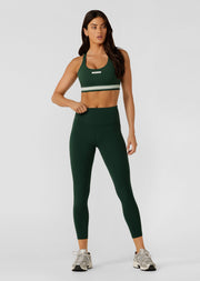 Lorna Jane Lotus No Chafe Ankle Biter Leggings - Dark Green