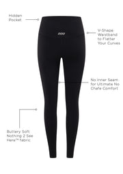 Lorna Jane Lotus No Chafe Full Length Leggings - Black