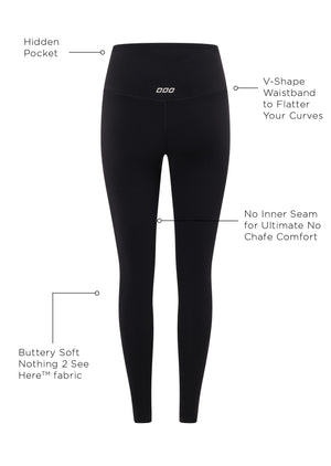 Lorna Jane Lotus No Chafe Full Length Leggings - Black
