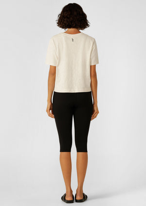 Lorna Jane Lotus No Chafe Phone Pocket 3/4 Leggings - Recycled Black