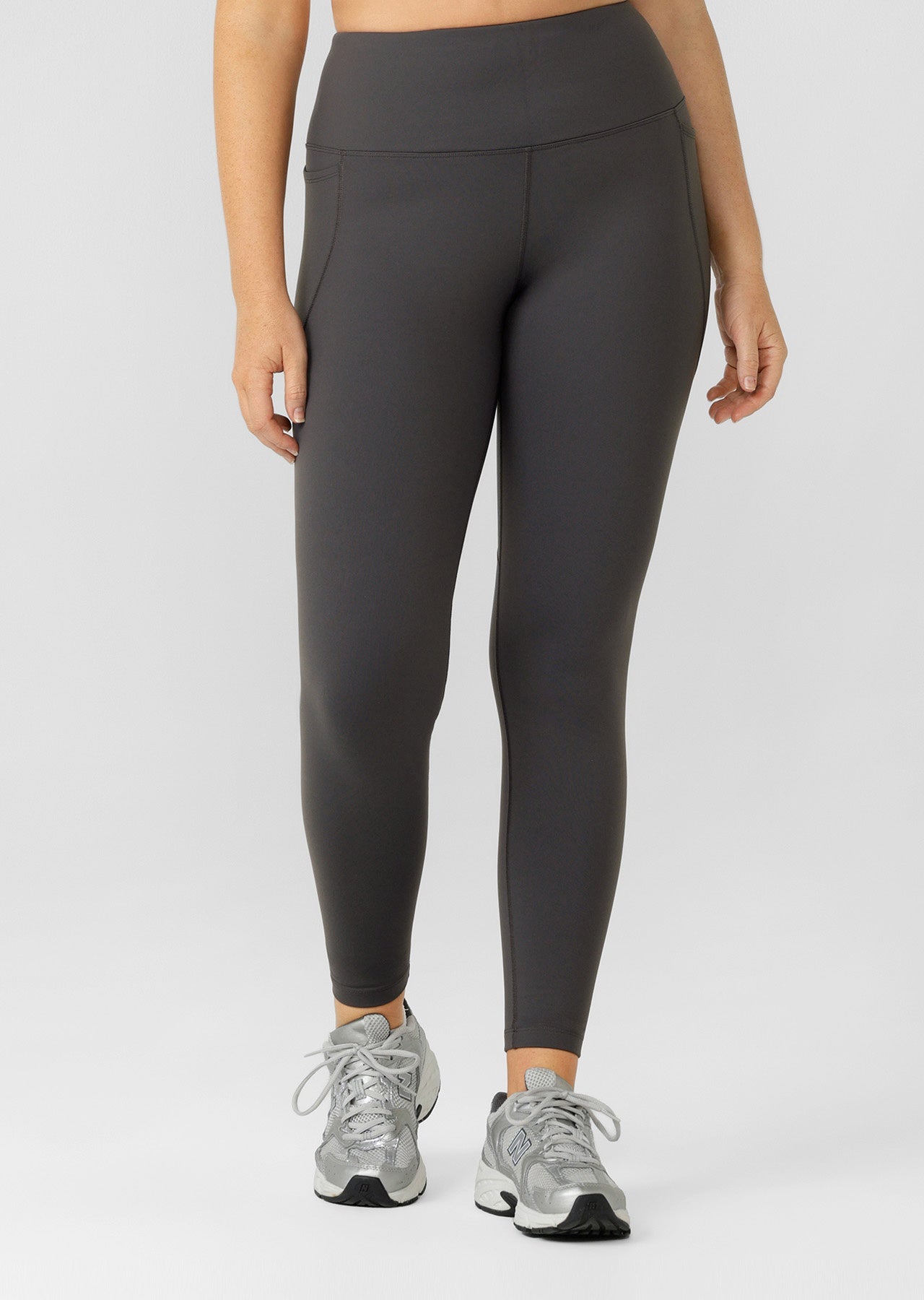 Lorna Jane Amy Thermal Phone Pocket Full Length Leggings - Titanium