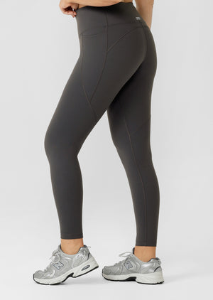 Lorna Jane Amy Thermal Phone Pocket Full Length Leggings - Titanium