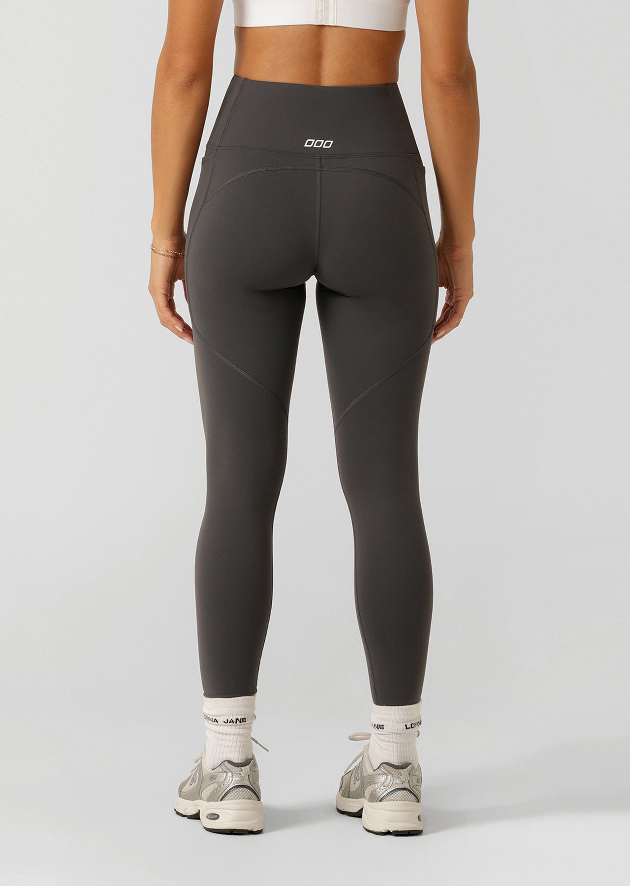 Lorna Jane Amy Thermal Phone Pocket Full Length Leggings - Titanium