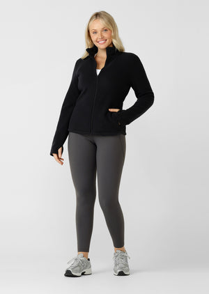 Lorna Jane Amy Thermal Phone Pocket Full Length Leggings - Titanium