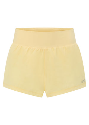 Lorna Jane Amy Stretch & Stride Pocket Run Shorts - Lemon Cream