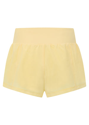 Lorna Jane Amy Stretch & Stride Pocket Run Shorts - Lemon Cream