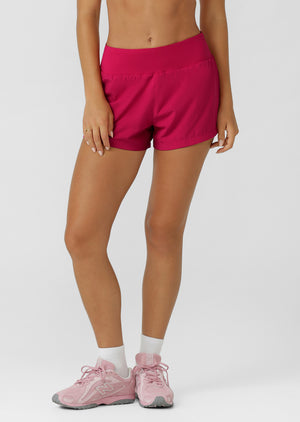 Lorna Jane Amy Stretch & Stride Pocket Run Shorts - Raspberry