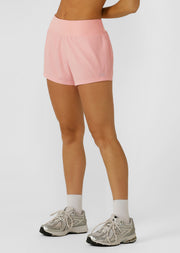 Lorna Jane Amy Stretch & Stride Pocket Run Shorts - Wisteria Pink
