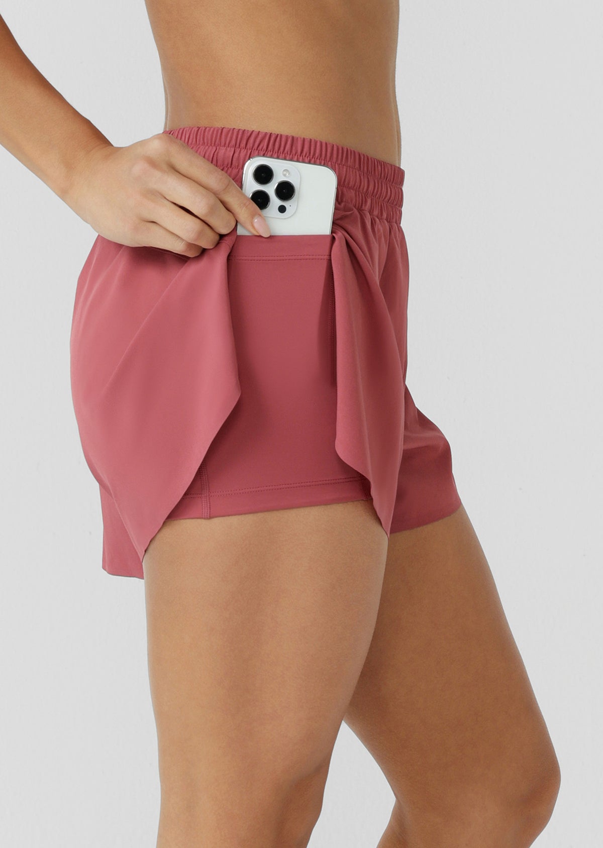 Lorna Jane Lightspeed Phone Pocket Run Shorts - Raspberry Sorbet