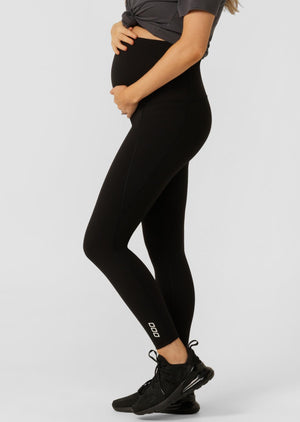 Lorna Jane LJ Maternity Phone Pocket Ankle Biter Leggings - Recycled Black