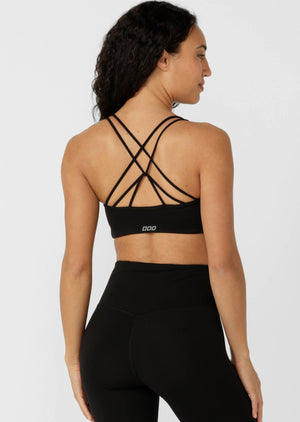 Lorna Jane Lotus Cropped Sports Bra - Recycled Black