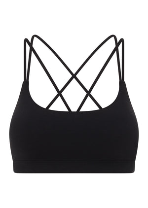 Lorna Jane Lotus Cropped Sports Bra - Recycled Black