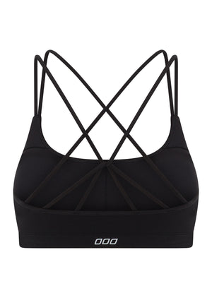 Lorna Jane Lotus Cropped Sports Bra - Recycled Black