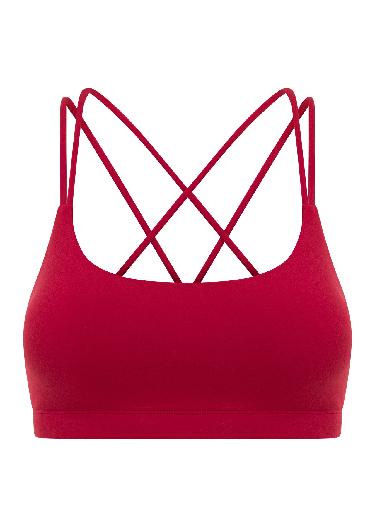 Lorna Jane Lotus Cropped Sports Bra - Dark Red