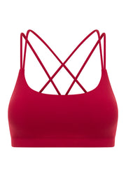 Lorna Jane Lotus Cropped Sports Bra - Dark Red