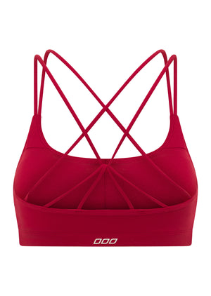 Lorna Jane Lotus Cropped Sports Bra - Dark Red