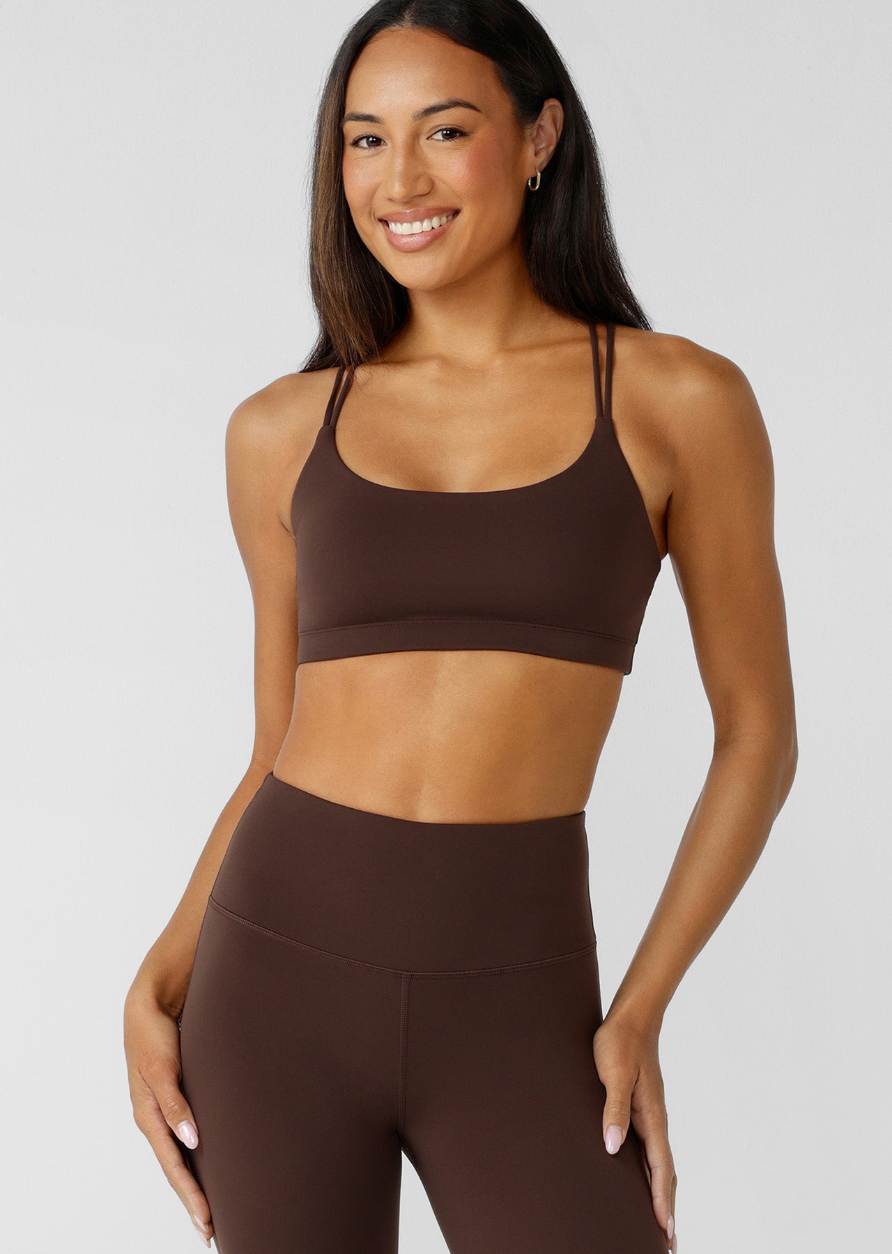 Lorna Jane Lotus Cropped Sports Bra - Espresso