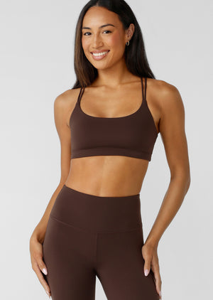Lorna Jane Lotus Cropped Sports Bra - Espresso