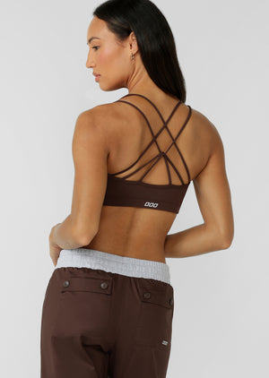 Lorna Jane Lotus Cropped Sports Bra - Espresso