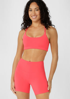 Lorna Jane Lotus Cropped Sports Bra - Guava Glow