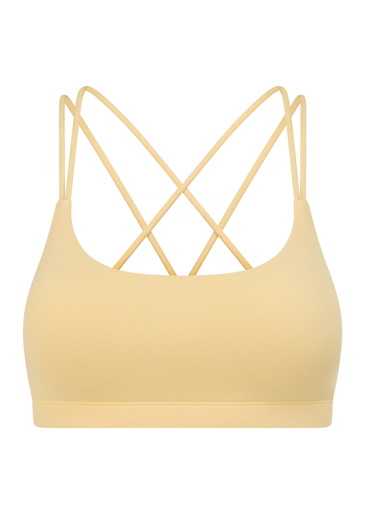 Lorna Jane Lotus Cropped Sports Bra - Lemon Cream