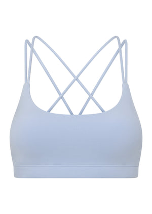 Lorna Jane Lotus Cropped Sports Bra - Oxford Blue