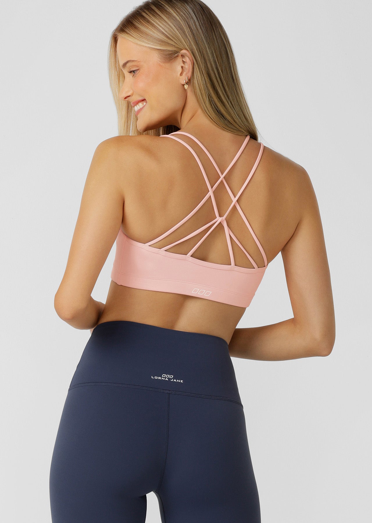 Lorna Jane Lotus Cropped Sports Bra - Pale Peony