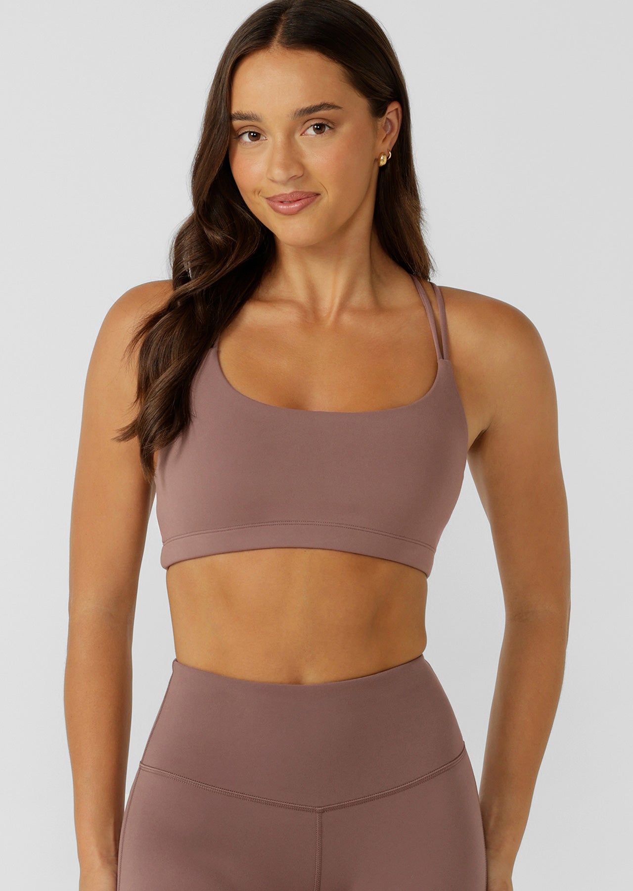 Lorna Jane Lotus Cropped Sports Bra - Stone