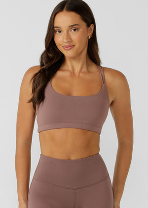 Lorna Jane Lotus Cropped Sports Bra - Stone