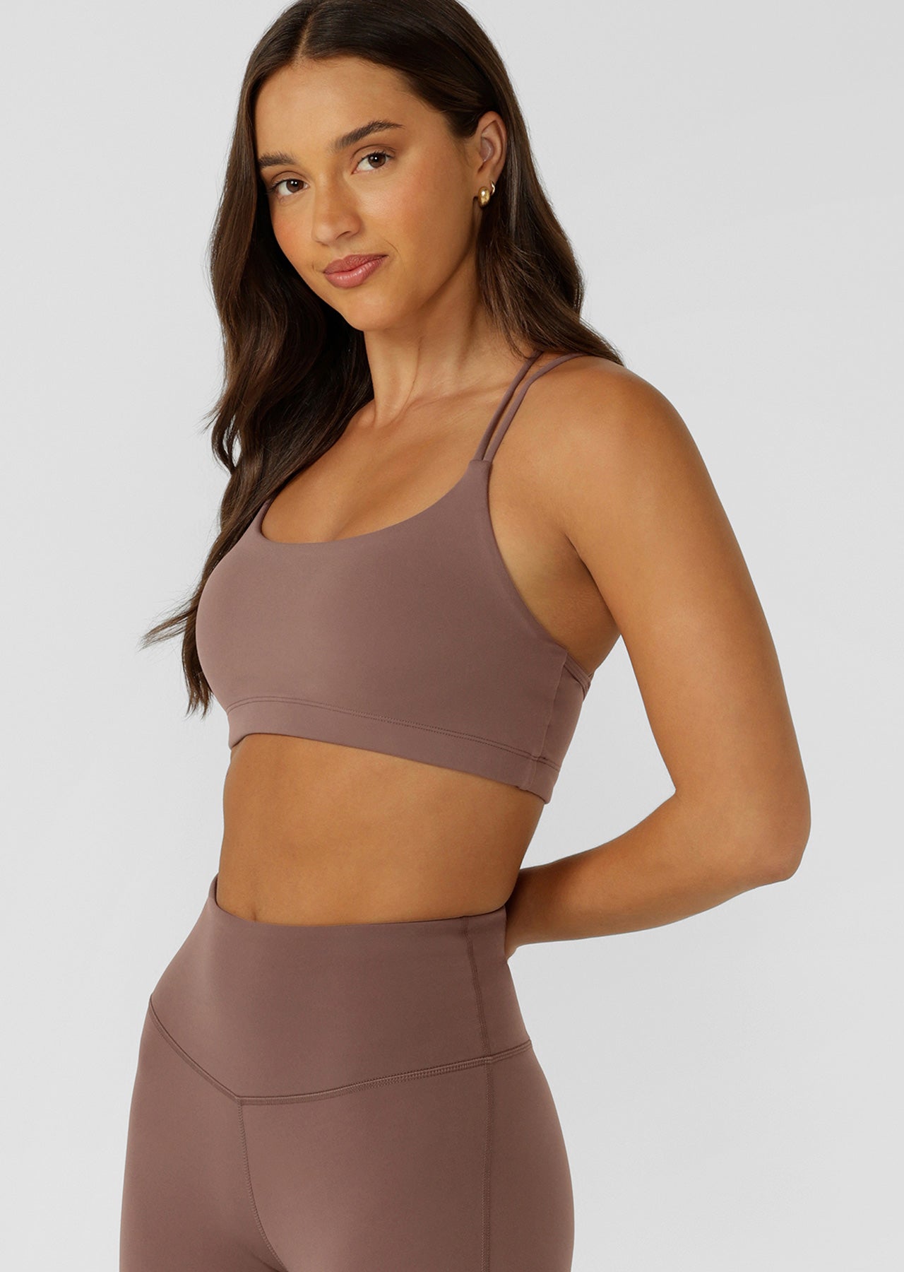 Lorna Jane Lotus Cropped Sports Bra - Stone